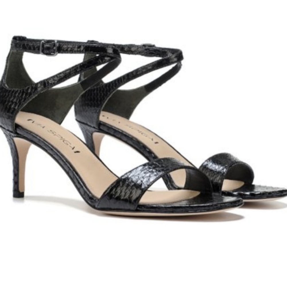 Via Spiga Black Leesa Leather Sandals